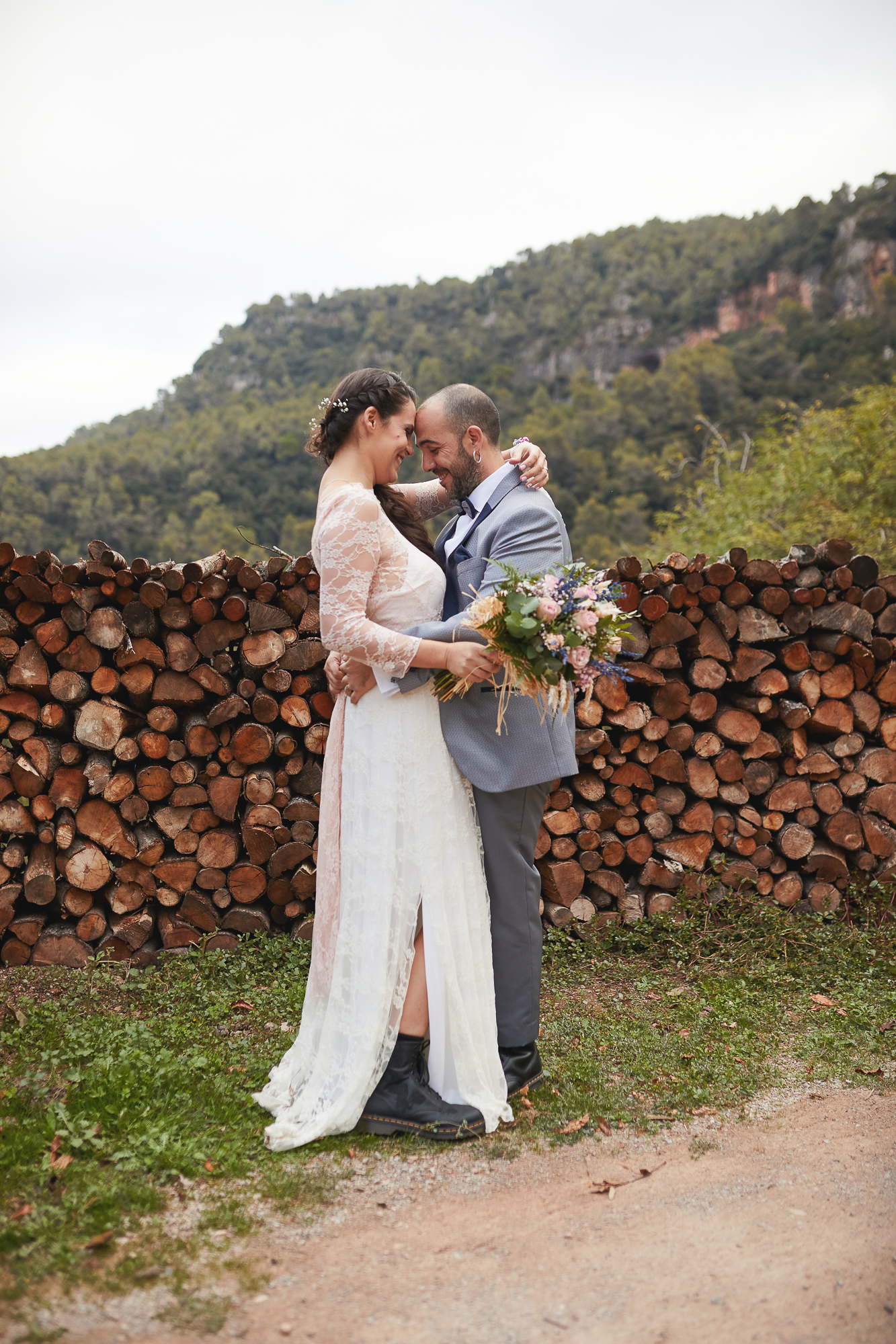 mirada romántica de la novia