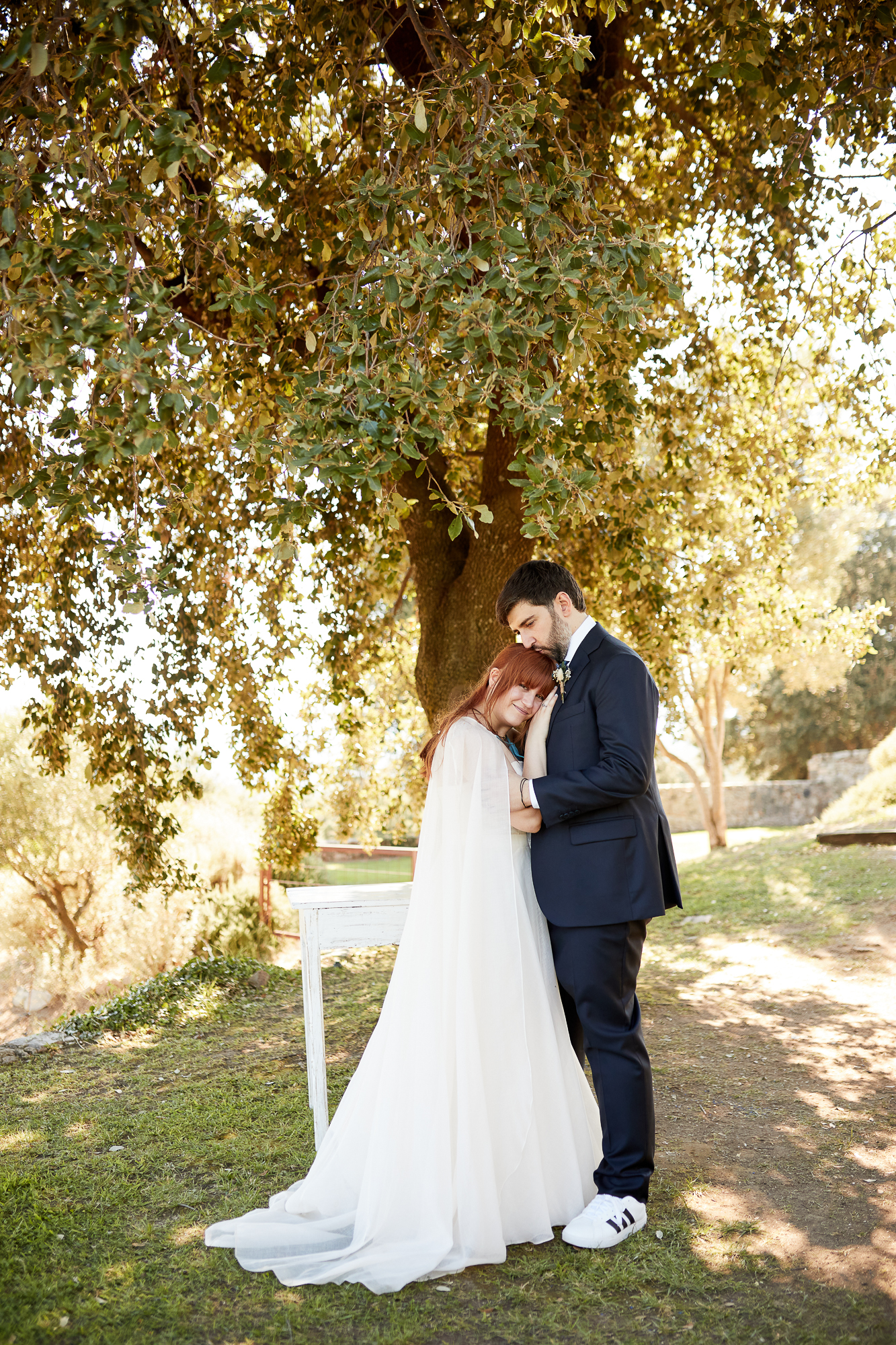 abrazo en el bosque