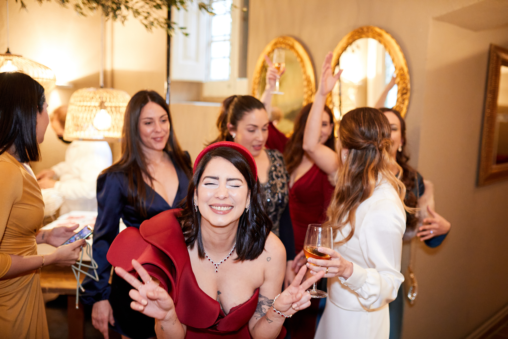 damas de honor con la novia