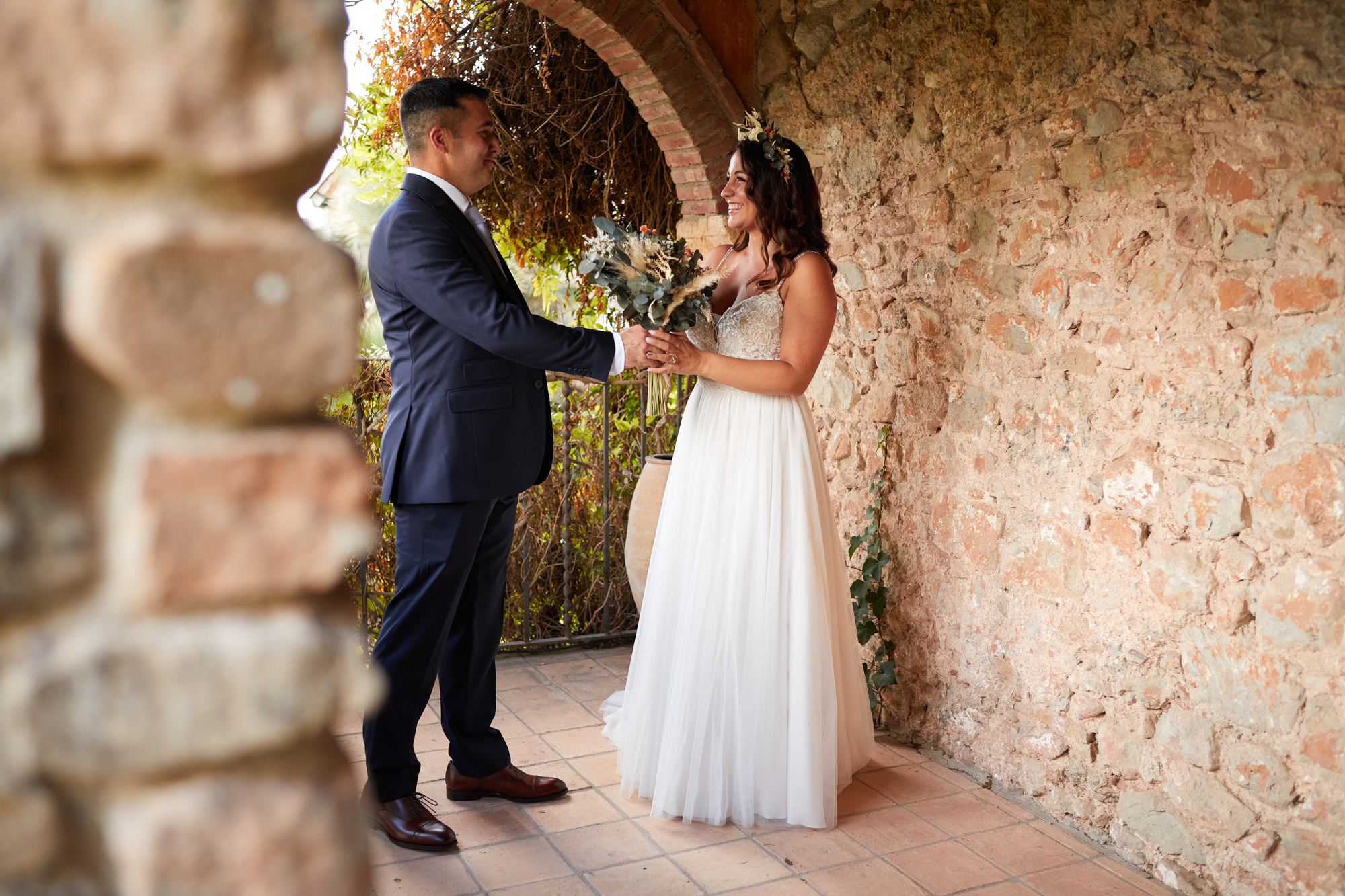entrega del ramo a la novia