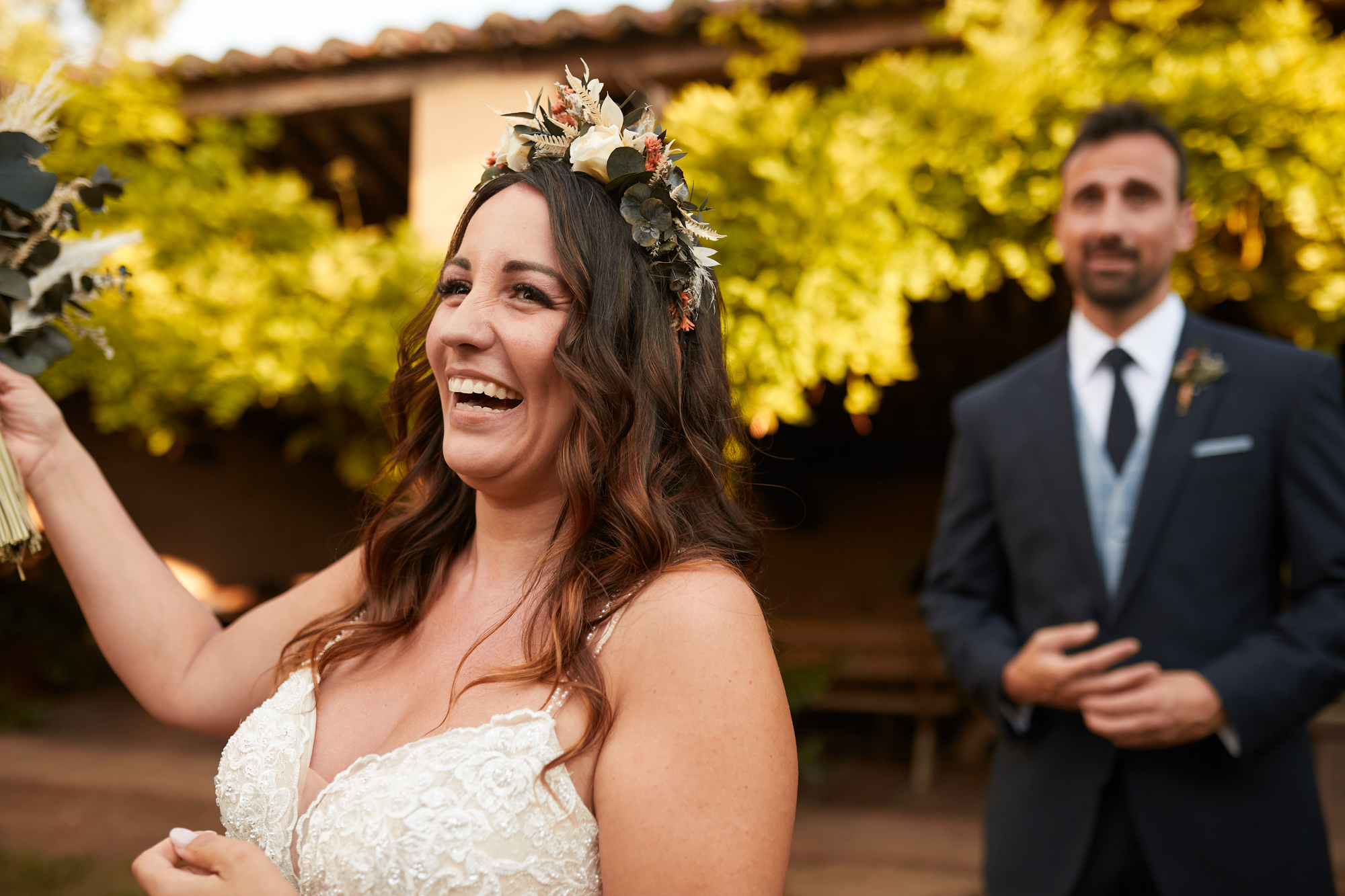 novia sonriente