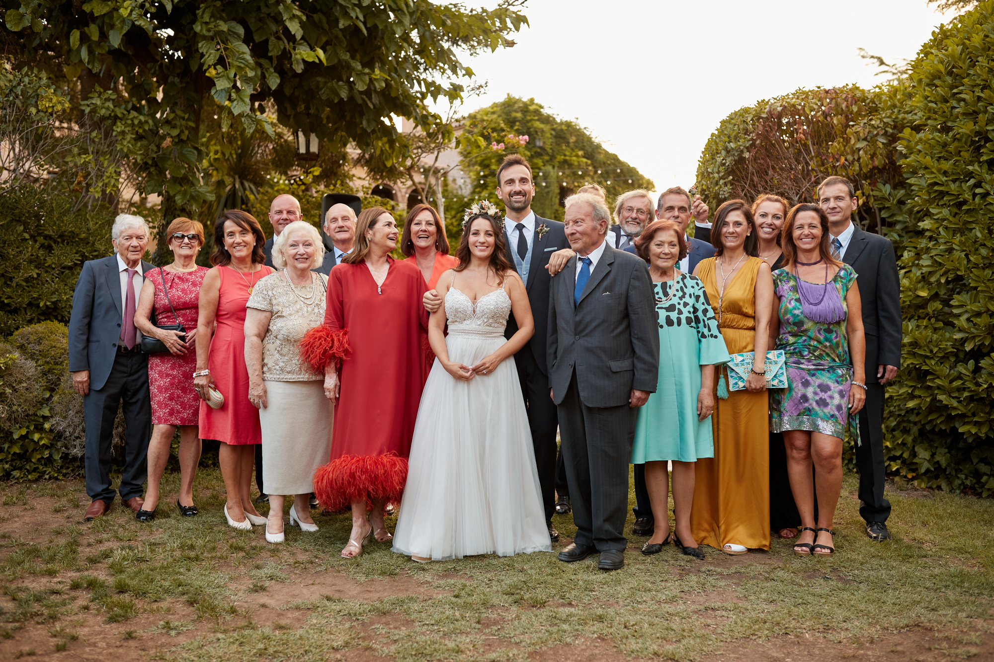 foto familiar con los novios